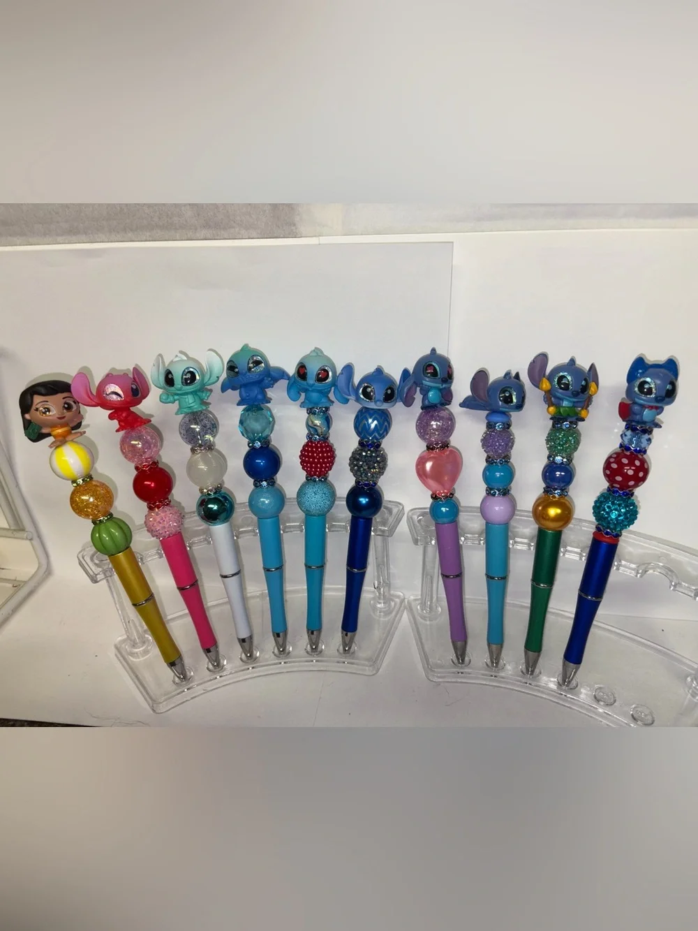 Lilo and stitch character beaded pens